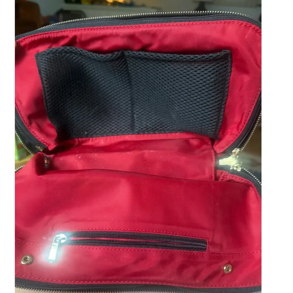 Kusshi Everyday Leather Makeup Bag in Camel Red Leather